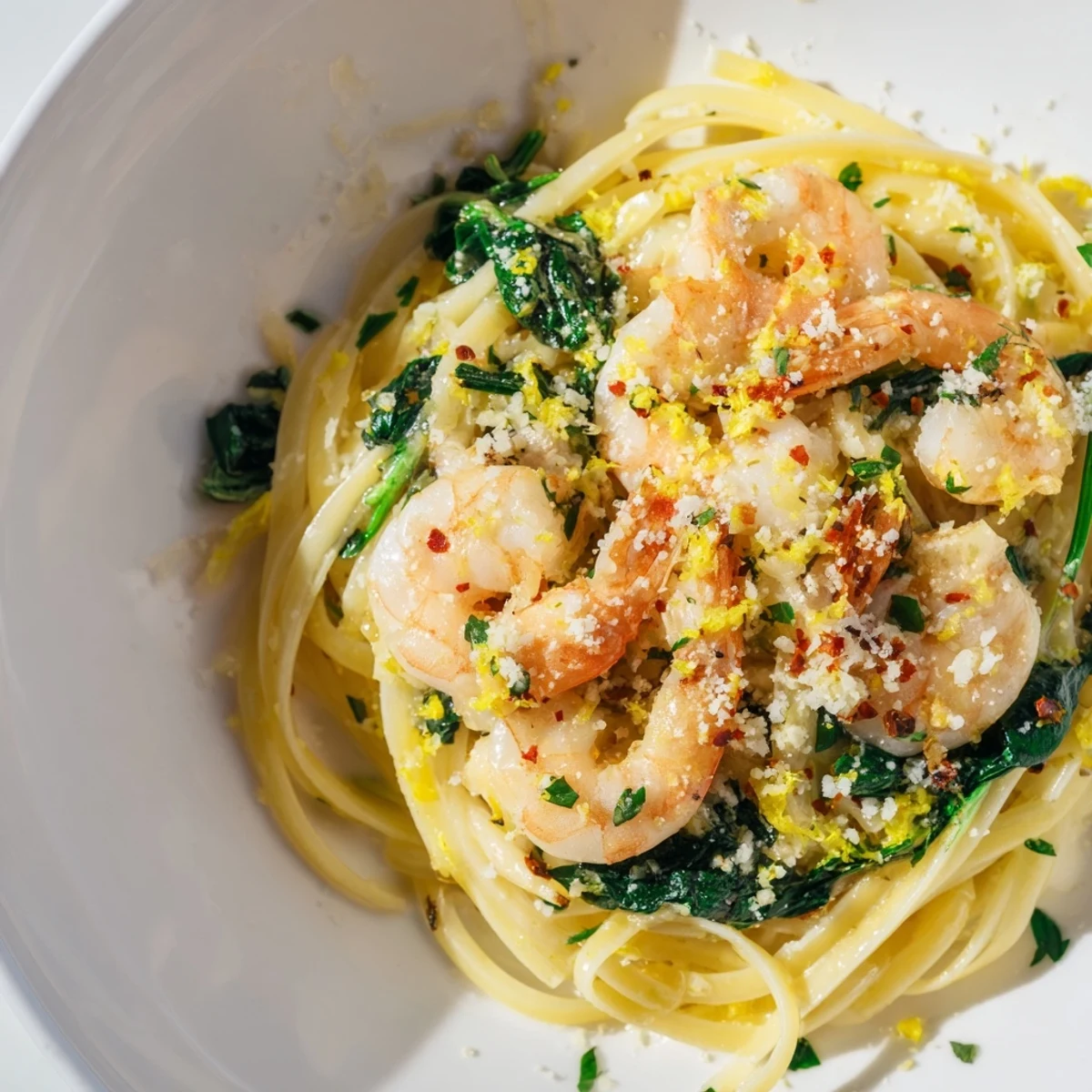 Lemon Garlic Shrimp Pasta