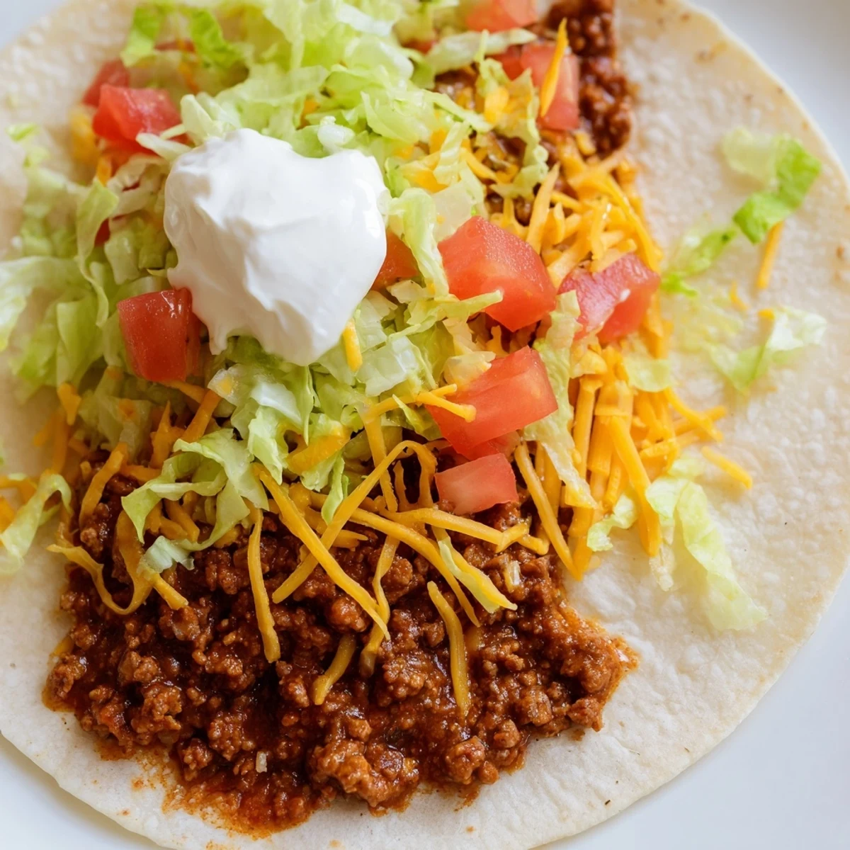 Colorful Beef Taco Night platter loaded with avocado slices, sour cream, and jalapeños for a zesty dinner.