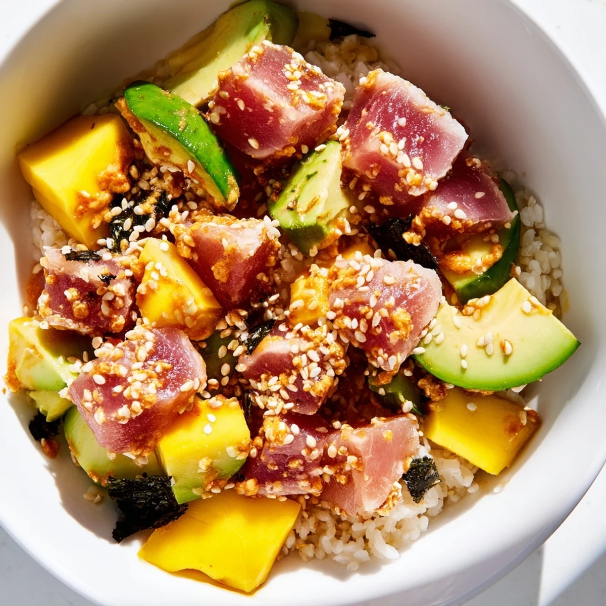 Spicy Tuna Poke Bowl with Avocado