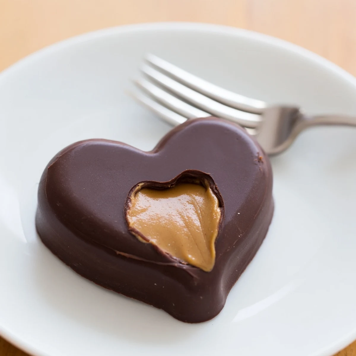 Freshly dipped chocolate peanut butter hearts cooling on a parchment-lined tray, ready to be enjoyed.