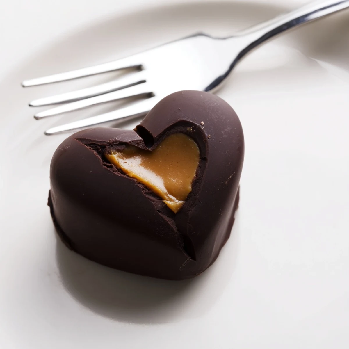 Delicious homemade chocolate peanut butter hearts arranged neatly on a tray for a sweet and savory treat.