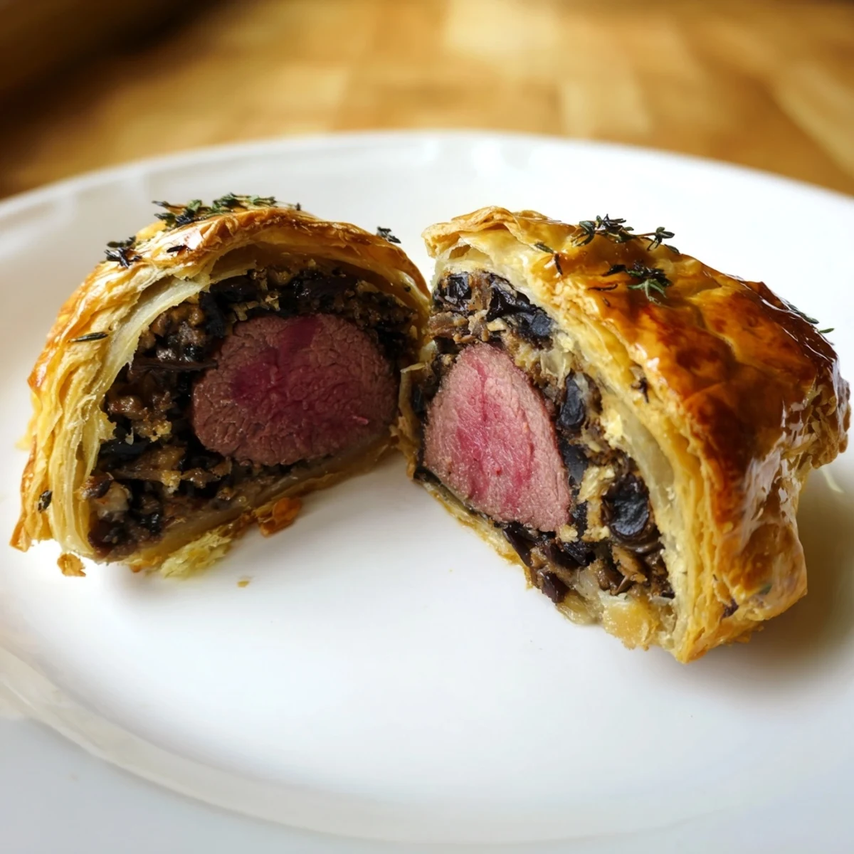 Savory Mini Beef Wellingtons with tender fillet and flaky pastry, perfect for festive gatherings.