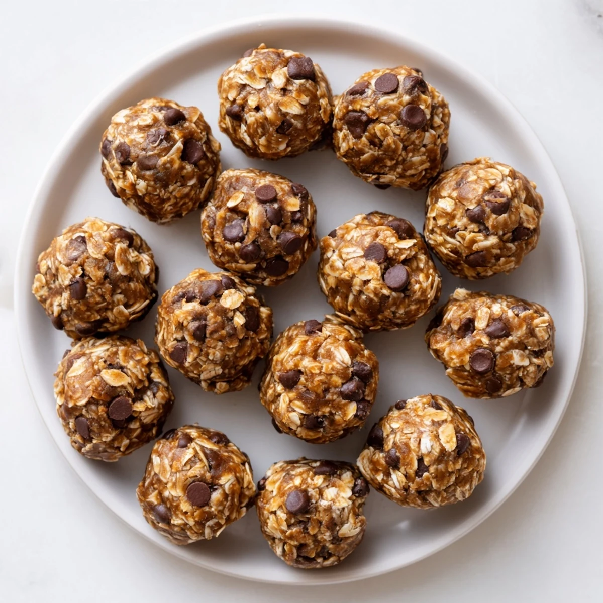 Rolled oats and creamy peanut butter make these No Bake Peanut Butter Energy Bites look chewy and delicious.