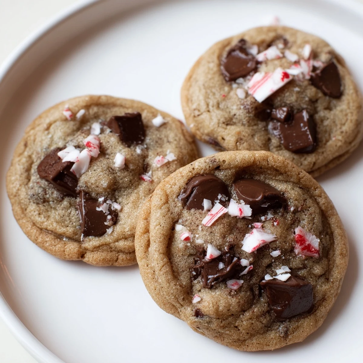 Fresh baked Peppermint Chocolate Chip Cookies on parchment, ideal for holiday gifting