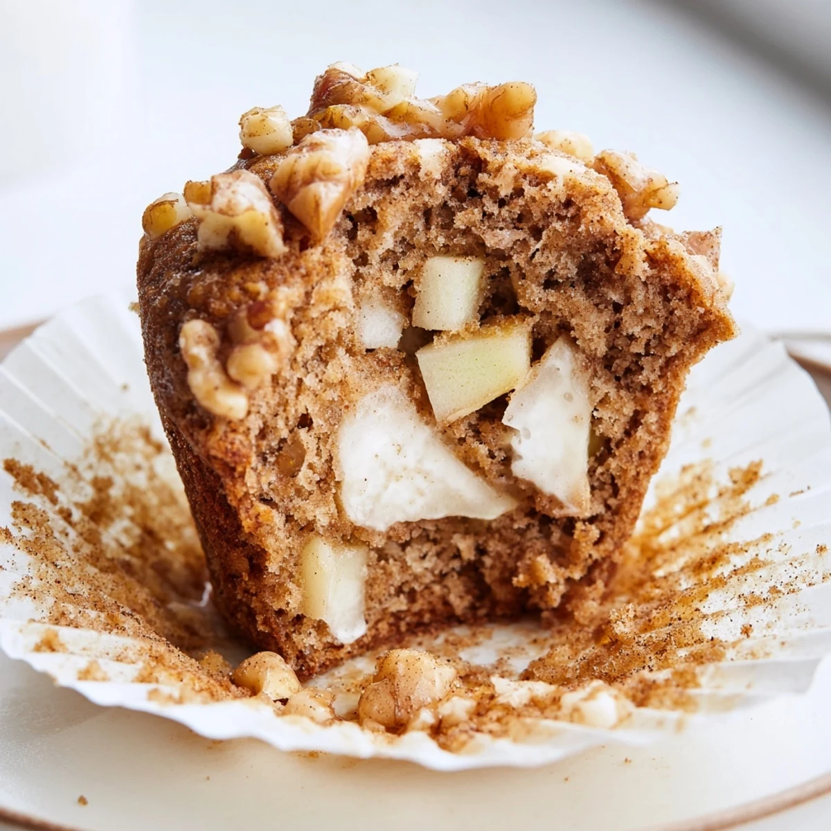Moist Healthy Apple Cinnamon Greek Yogurt Muffins studded with juicy apples, cinnamon aroma