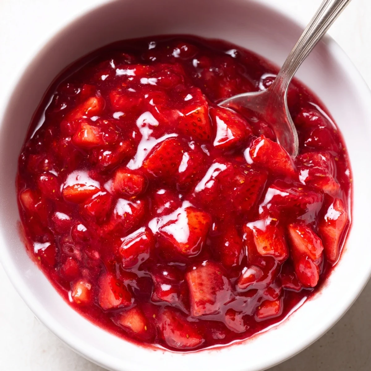 Strawberry Cake Filling Recipe spooned thickly between cake layers, bright citrus kiss