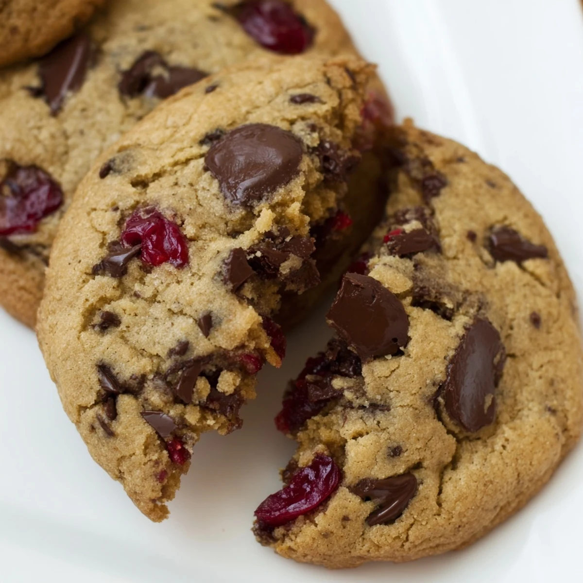 Soft golden Maraschino Cherry Chocolate Chip Cookies studded with bright red cherry pieces and melted chocolate chips