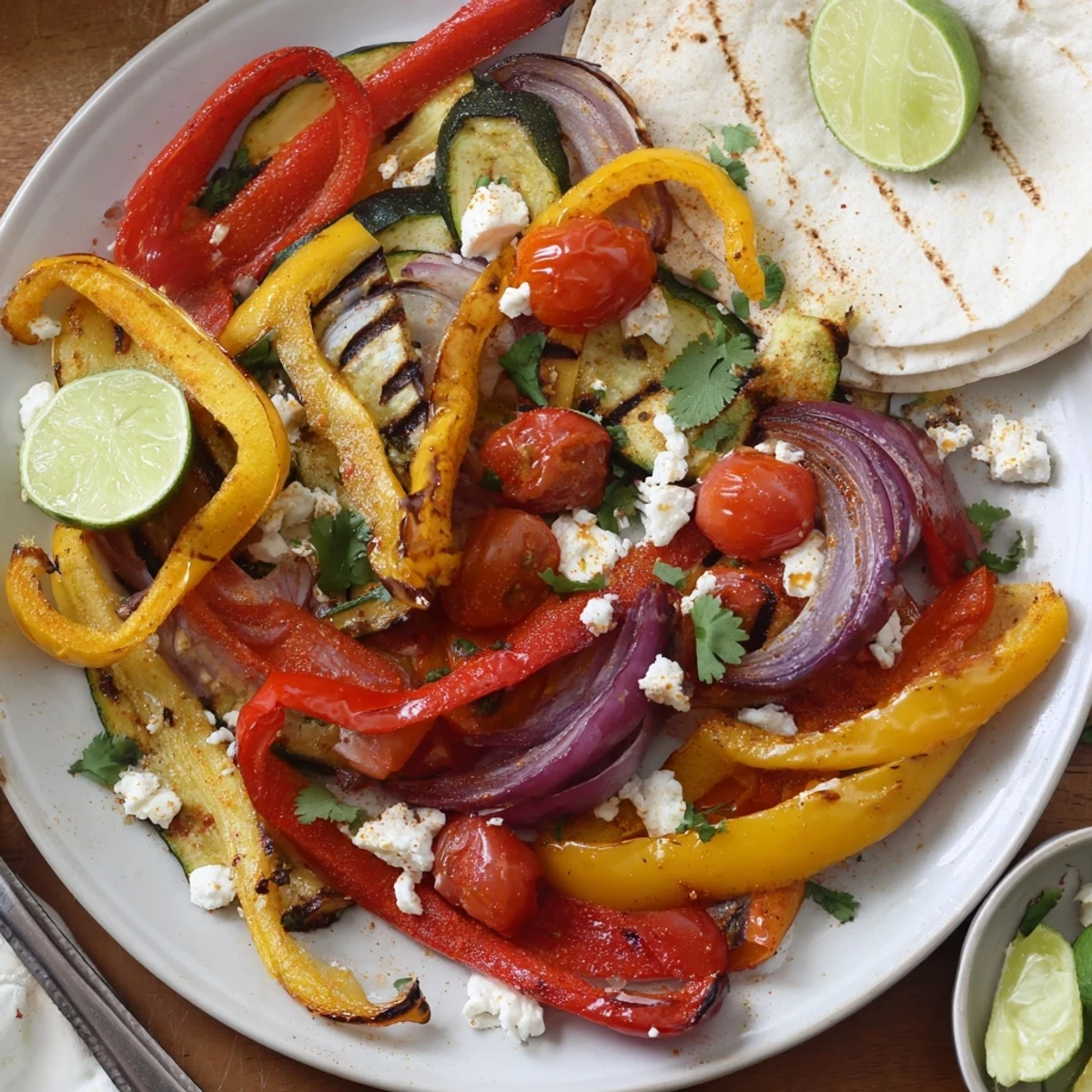 Colorful Tajin Feta Sheet Pan Fajitas scented with smoked paprika, cilantro