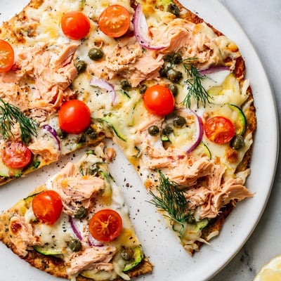 Leftover Salmon Tortilla Pizza